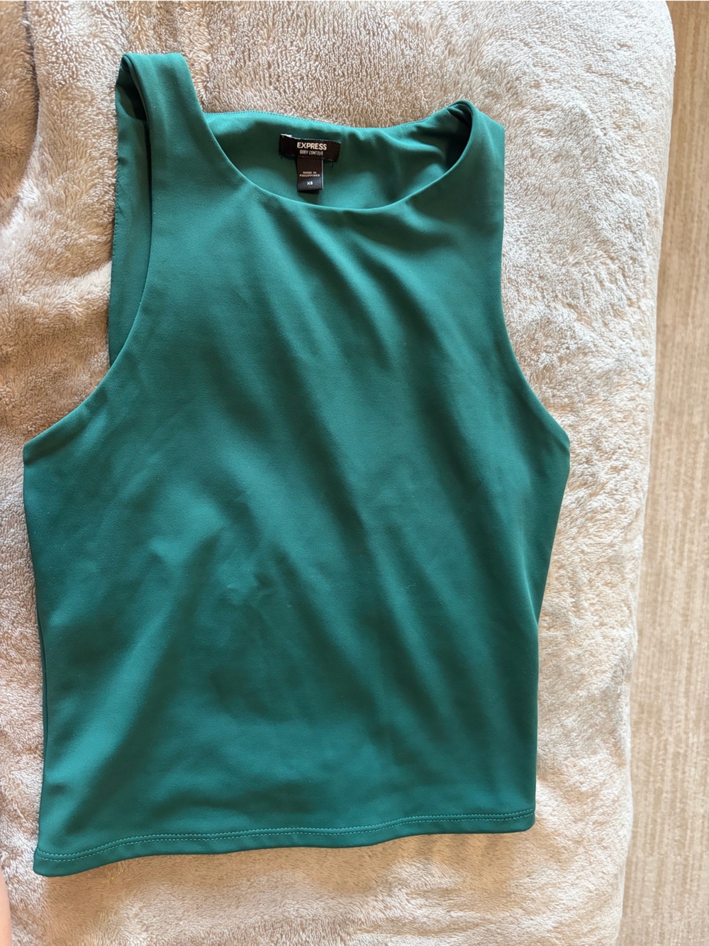 Express Dark Green Crop Tank